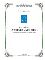 Bài giảng lý thuyết mạch điện 1 