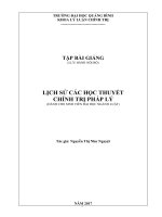 Tập bài giảng lịch sử các học thuyết chính trị pháp lý 