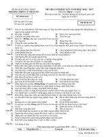 Đề thi kiểm tra chất lượng học kì 2 môn Địa lí 12