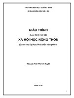 GIÁO TRÌNH xã hội học NÔNG THÔN (dành cho đại học phát triển nông thôn) 