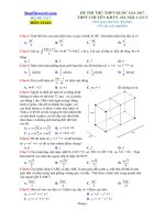 Đề thi thử THPT 2017 môn Toán trường THPT chuyên KHTN Hà Nội Lần 3 File word Có lời giải chi tiết