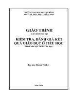 Giáo trình kiểm tra, đánh giá kết quả giáo dục ở tiểu học