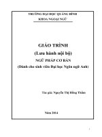 GIÁO TRÌNH NGỮ PHÁP cơ bản (dùng cho hệ đại học ngôn ngữ anh) 