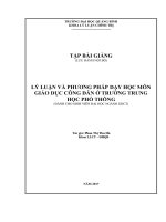 Tập bài giảng lý luận và phương pháp dạy học môn giáo dục công dân ở trường trung học phổ thông 