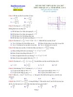 Đề thi thử THPT 2017 môn Toán trường THPT Nho Quan A Ninh Bình Lần 1 File word Có lời giải chi tiết