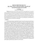 KHẢO sát PHÂN TÍCH NHU cầu học TIẾNG ANH của SINH VIÊN KHÔNG CHUYÊN NGỮ tại TRƯỜNG đại học QUẢNG BÌNH (tt)