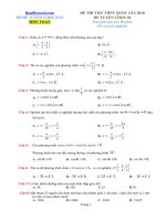 Đề thi thử THPT 2018 môn Toán Đề tuyển chọn chất lượng cao số 01 File word Có lời giải chi tiết