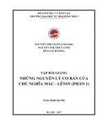 Tập bài giảng những nguyên lý cơ bản của chủ nghĩa mác   lê nin (phần 1) 