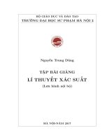 Tập bài giảng lí thuyết xác suất (tài liệu dùng cho hệ đào tạo chính quy SP và CN toán học) 