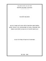 Quản lý đội ngũ giáo viên ở trường phổ thông quốc tế duy tân, thành phố tuy hòa, tỉnh phú yên theo cách tiếp cận quản lý nguồn nhân lực (tóm tắt) 