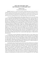 CHỮ VIẾT GHI TIẾNG VIỆT CHỮ nôm HAY là CHỮ QUỐC NGỮ (tt) 