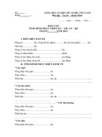 Mẫu báo cáo tình hình phát triển kinh tế xã hội hàng tháng