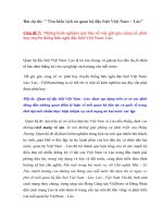 Bài dự thi: “ Tìm hiểu lịch sử quan hệ đặc biệt Việt Nam – Lào”  Chủ đề 7:  Những kinh nghiệm quý báu về việc giữ gìn, củng cố, phát huy truyền thống hữu nghị đặc biệt Việt Nam Lào.