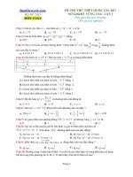 Đề thi thử THPT 2017 môn Toán Sở GDĐT Vũng Tàu Lần 1 File word Có lời giải chi tiết