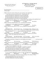 ngân hàng đề thi tiếng anh 11 HK1 có đáp án