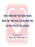 BIẾN THIÊN NHỊP TIM ở BỆNH NHÂN BỆNH TIM THIẾU máu cục bộ mạn TÍNH có PHẢI yếu tố TIÊN LƯỢNG