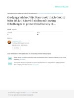 Đa dạng sinh học việt nam trước thách thức từ biến đổi khí hậu và ô nhiễm môi trường 