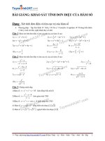 TS247 BG khao sat tinh don dieu cac ham so _LUYỆN THI THPT QG 2018 TUYENSINH247.VN