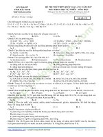 De thi thu mon hoa truong THPT ham long bac ninh lan 1 nam 2017 co loi giai chi tiet 