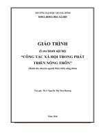 GIÁO BÌNH CÔNG tác xã hội TRONG PHÁT TRIỂN NÔNG THÔN (dành cho chuyên ngành phát triển nông thôn) 