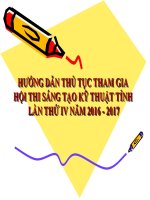 Hướng Dẫn Thủ Tục Tham Gia Hội Thi Sáng Tạo Kỹ Thuật Tỉnh Lần Thứ IV Năm 2016 - 2017