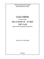 GIÁO TRÌNH địa lí KINH tế   xã hội VIỆT NAM (dành cho sinh viên ngành đại học địa lí học) 