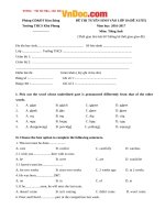 Đề thi vào 10 tiếng anh trường thcs kha phong hà nam năm học 2016 2017