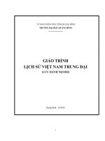 GIÁO TRÌNH LỊCH sử VIỆT NAM TRUNG đại 