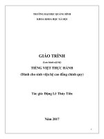 GIÁO TRÌNH TIẾNG VIỆT THỰC HÀNH (dành cho sinh viện hệ cao đẳng chính quy) 