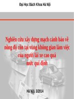NGHIÊN CỨU XÂY DỰNG MẠCH CẢNH BÁO VỀ NỒNG ĐỘ CỒN TẠI VÙNG KHÔNG GIAN LÀM VIỆC CỦA NGƯỜI LÁI XE CAO QUÁ MỨC QUY ĐỊNH