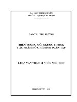 Hiện tượng nói ngược trong tác phẩm hồ chí minh toàn tập