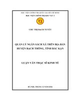 QUẢN LÝ NGÂN SÁCH XÃ TRÊN ĐỊA BÀN  HUYỆN BẠCH THÔNG, TỈNH BẮC KẠNp
