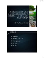 CHUYỀN ĐỀ:BIẾN ĐỘNG RỪNG NGẬP MẶN Ở CÀ MAU GIAI ĐOẠN 19892013 VÀ NHỮNG TÁC ĐỘNG ĐẾN ĐA DẠNG THÀNH PHẦN LOÀI