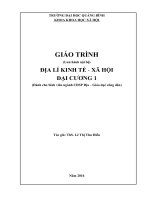 BÀI GIẢNG địa lí KINH tế   xã hội đại CƯƠNG 1 (dành cho sinh viên ngành CĐSP địa – giáo dục công dân) 