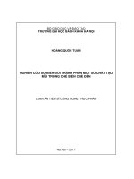 Luận án tiến sĩ nghiên cứu sự biến đổi thành phần một số chất tạo mùi trong chế biến chè đen 