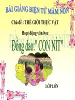 Bài giảng điện tử mầm non đề tài đồng dao con nít (lớp lá) 