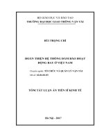 Hoàn thiện hệ thống đảm bảo hoạt động bay ở việt nam (tt) 