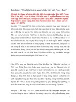 Bài dự thi: “ Tìm hiểu lịch sử quan hệ đặc biệt Việt Nam – Lào” Chủ đề 4 : Quan hệ đoàn kết đặc biệt, hợp tác toàn diện Việt Nam Lào, Lào Việt Nam từ năm 1976 đến nay. Ý nghĩa tầm quan trọng của hiệp ước hữu nghị và hợp tác giữa Cộng hòa xã hội chủ nghĩa 