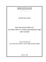 Đào tạo nguồn nhân lực tại tổng công ty cổ phần bảo hiểm bưu điện đến năm 2020 (tóm tắt) 