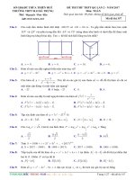 Đề thi thử THPT quốc gia 2017 môn toán trường THPT hai bà trưng   TT  huế lần 2 