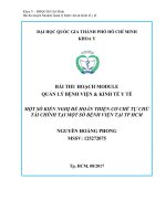 Một số kiến nghị để hoàn thiện cơ chế tự chủ tài chính tại một số bệnh viện tại TP HCM