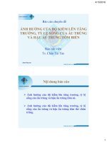 CHUYÊN ĐỀ:ẢNH HƯỞNG CỦA ĐỘ KIỀM LÊN TĂNG TRƯỞNG, TỶ LỆ SỐNG CỦA ẤU TRÙNG VÀ HẬU ẤU TRÙNG TÔM BIỂN