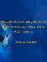 ĐÁNH GIÁ kết QUẢ bước đầu TRIỂN KHAI cấy máy tạo NHỊP TIM VĨNH VIỄN tại KHOA TIM MẠCH – BỆNH VIỆN đa KHOA TỈNH PHÚ THỌ