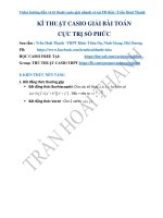 KĨ THUẬT CASIO GIẢI bài TOÁN MAX MIN số PHỨC 