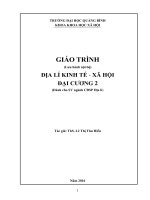 GIÁO TRÌNH địa lí KINH tế   xã hội đại CƯƠNG 2 (dành cho SV ngành CĐSP địa lí) 