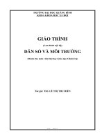 GIÁO TRÌNH dân số và môi TRƯỜNG (dành cho sinh viên đại học giáo dục chính trị) 