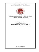 Tập bài giảng hóa học đại cương 2 (tài liệu dùng cho hệ cử nhân hóa học) 