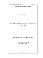 Quản lý nhà nước đối với hợp tác xã nông nghiệp ở Việt Nam