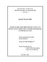 Đánh giá điều kiện hình thành và nguy cơ trượt lở đất trong bối cảnh biến đổi khí hậu ở tỉnh quảng nam 