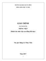 GIÁO TRÌNH TIẾNG VIỆT (dành cho sinh viện cao đẳng tiểu học) 